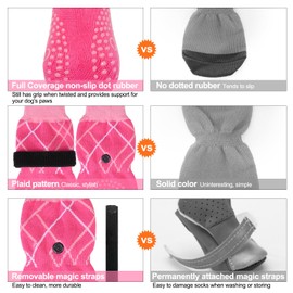 BEAUTYZOO Dog Socks to Prevent Licking Paws for Hardwood Floors Anti Slip, Dog Shoes Booties for Hot/Cold Pavement,Grippy Boots & Paw Protectors Traction Control for Small Medium Large Senior Dogs