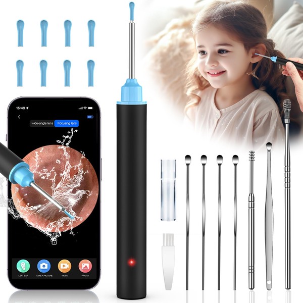 Otoscope [Pack of 21], 3.5 mm WiFi Wireless Digital Otoscope, Camera with 6 LED Lights, 1920P HD Ear Endoscope Compatible with iOS and Android, for Children, Adults and Pets