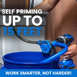 RotoPump Water Pump Self Priming 12.5 Gallons Per Minute. Lightweight and Portable. Siphon Standing Water in Tubs, Sinks, Showers, Boats, Aquariums, Water Heaters and more