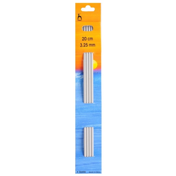 Pony P36606 Double Ended Knitting Pins, Aluminium, Multi-Colour, 3.25mm