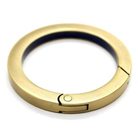 Round Carabiner Key Ring Set of 4 Lightweight Storage Easy to Fix and Remove One-Touch Stylish (Inner Diameter 0.7 inch (19 mm), Antique Gold)