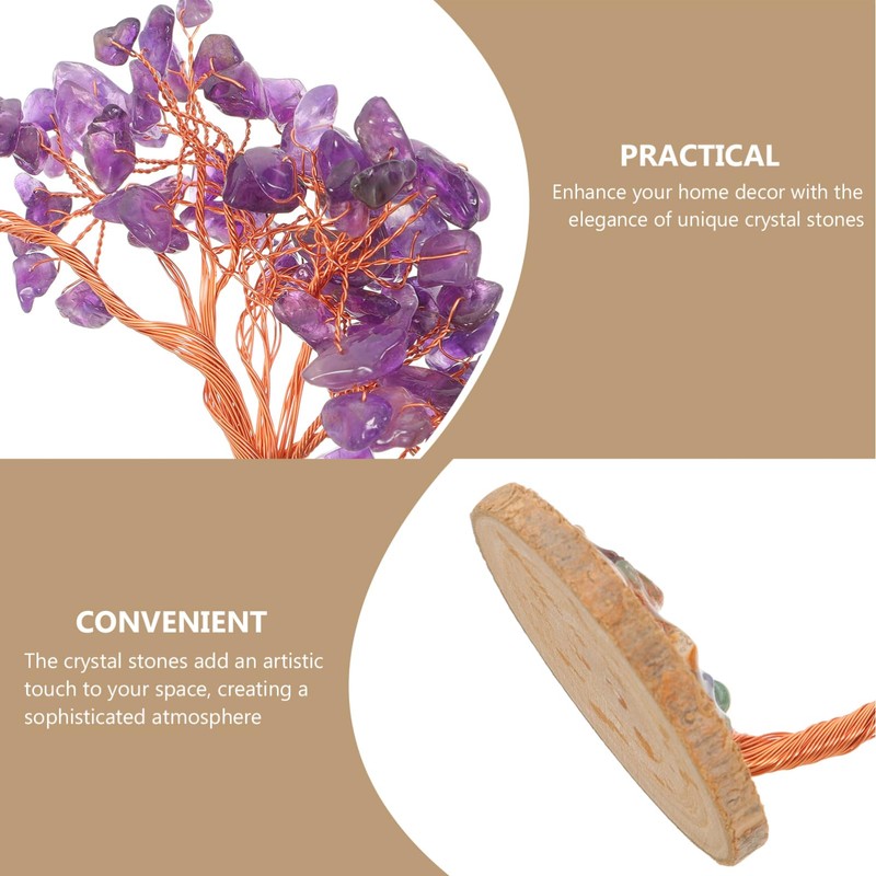 NOLITOY Realistic Amethyst Crystals Tree Natural Gemstone for Home Decor