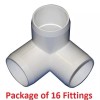 Performance PVC 1-1/4" Furniture Grade 3-Way Corner Elbow PVC Fitting