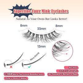 Siligli Wispy Lashes Natural Look False Eyelashes 13MM Eye Lash Pack 3D Volume Fake Eyelashes 7 Pair Siligli