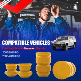 SMMS 4PCS Axle Bumper Rear and Front, Control Arm Jounce Bumpers for Hummer H3 H3T 2006 2007 2008 2009 2010, Bumper Stops Replace 15295277 15783030