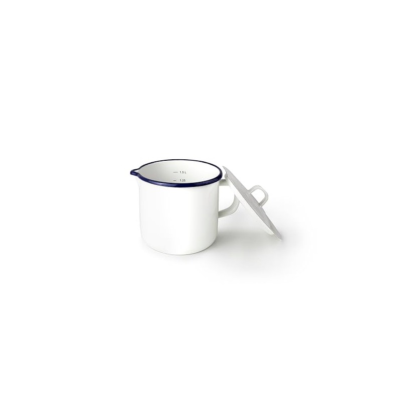 IBILI - Handmade Vintage Glazed Steel Milk Kettle 1.75 Litre