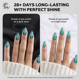 GLOSS Cat Eye Gel Nail Polish | Teal 15ml Hema-Free Holographic Glitter gel Varnish, Shimmering Emerald Magnetic Nail Polish, Art Manicure DIY Home, Gifts for Woman