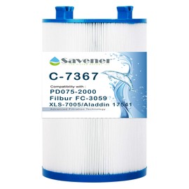 Savener SV-7367 Spa Filter Cartridge Compatible with PDO75-2000 Unicel C-7367 75Sq.ft Darlly 70759 Filbur FC-3059 Tier1 PAS-1223 Dimension One 1561-00 1 Pack