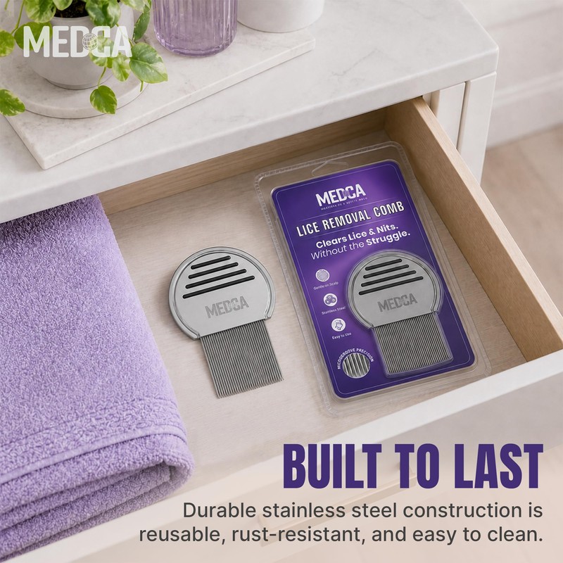 Lice Comb - Professional Stainless Steel Comb for Head Lice