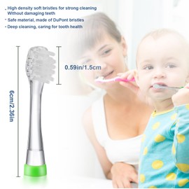 Baby Toothbrush Heads Compatible with Papablic BabyHandy/Toddler Sonic Electric Toothbrushes, Compatible with Brush-Baby BabySonic/Seago SG902/SG602, 5 Pack (18-36 Month)