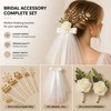 Bridal Accessories Combo - Pearl Hair Pins - Satin Bow