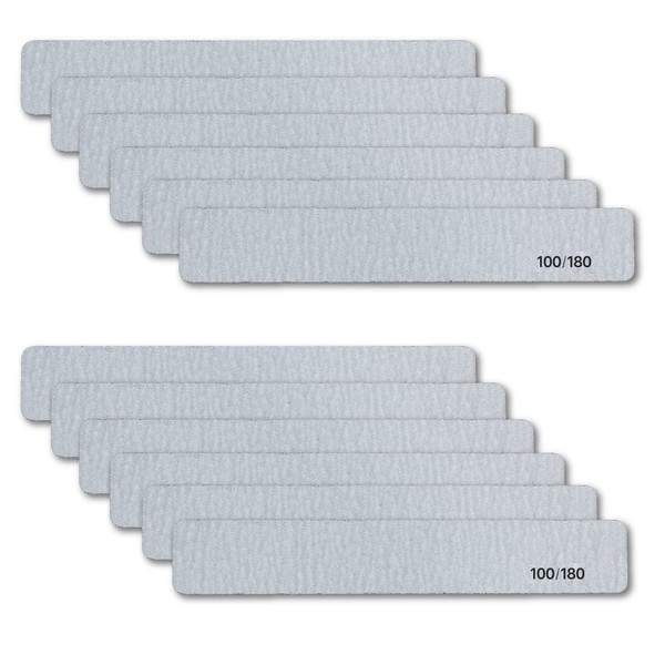 12pcs Square Zebra Nail File (100/180 Grit) Professional Double Sided