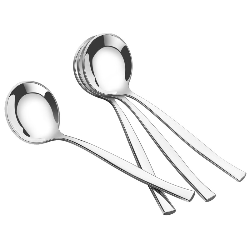 Knifefish 4 Pcs Soup Ladle Spoons, Stainless Steel Sauce Ladle,
