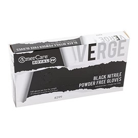 AmerCare Verge Black Powder Free Nitrile Gloves, General Purpose for Cleaning or Foodservice, 2.5 mil, Small, Case of 1000