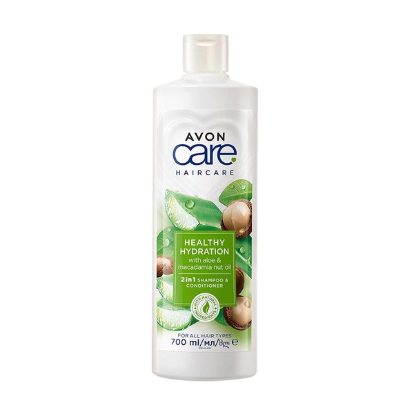 Avon Care Healthy Hydration 2-in-1 Shampoo & Conditioner Infused with aloe vera and macademia nut oil (1 Bottle)