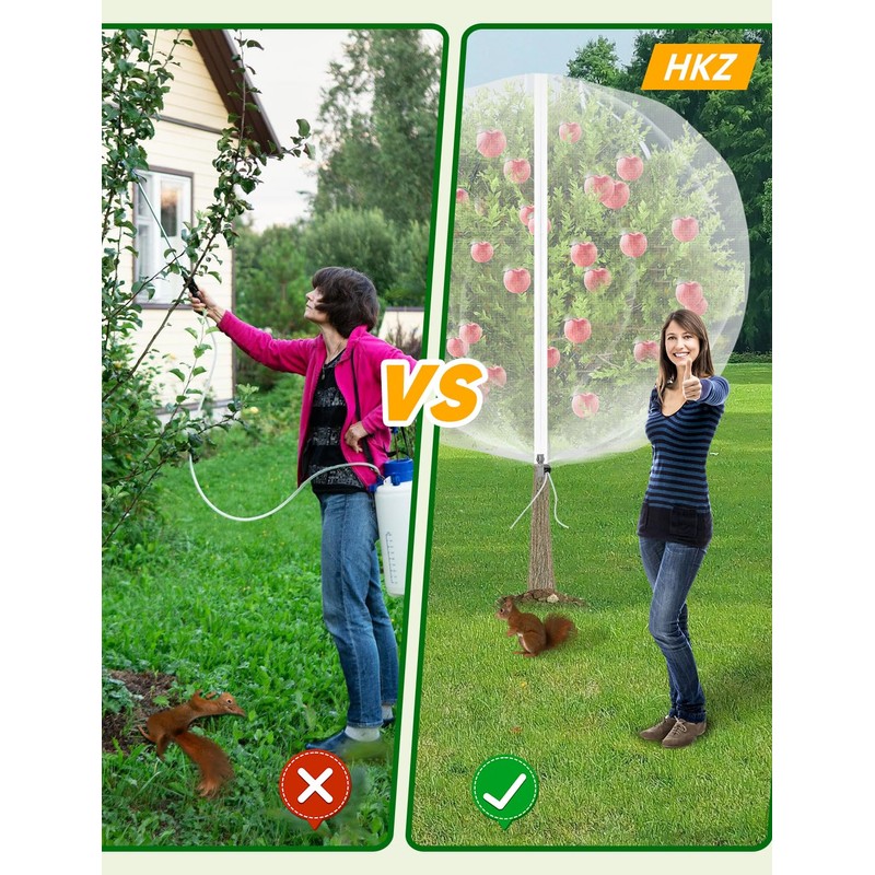 Fruit Tree Netting with Zipper - 2Pcs 8x5.3 Ft Garden
