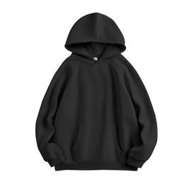 ANRABESS Women Hoodies Oversized Fleece Long Sleeve Comfy Casual Basic Pullover Sweatshirts 2025 Fall Outfits Y2K Clothes Black Medium