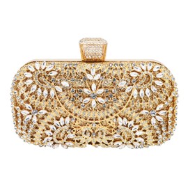 Zengmei Women's Wedding, and Party, Night Out Purses Evening Clutch Handbags & Crossbody Bags for Formal or Casual occasions, 05-full Gold & Rhinostone