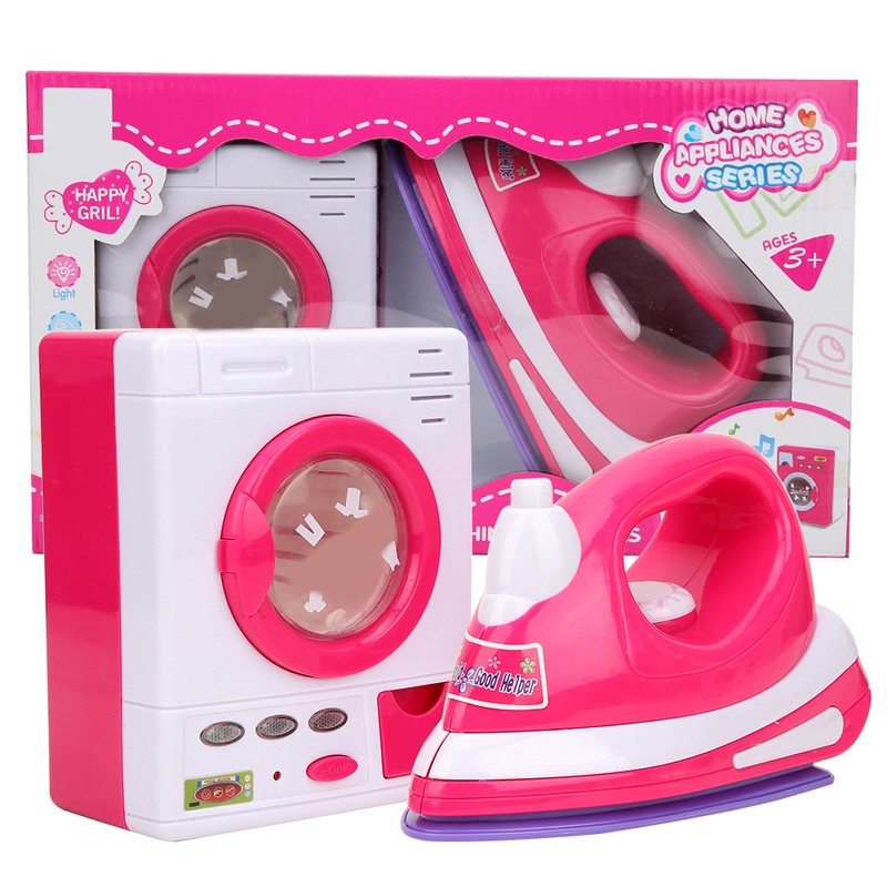 Simulation Electric Iron Washing Machine Household Appliance Educational Toys Play