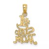 GlittersandGold 14K Polished Engraved #1 STEP MOM Charm Bracelet Necklace