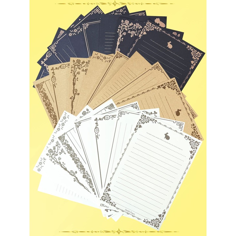 SYOUGO Letter Set, Envelopes, 10 Colors, Stationery, Letters, Kraft Paper,