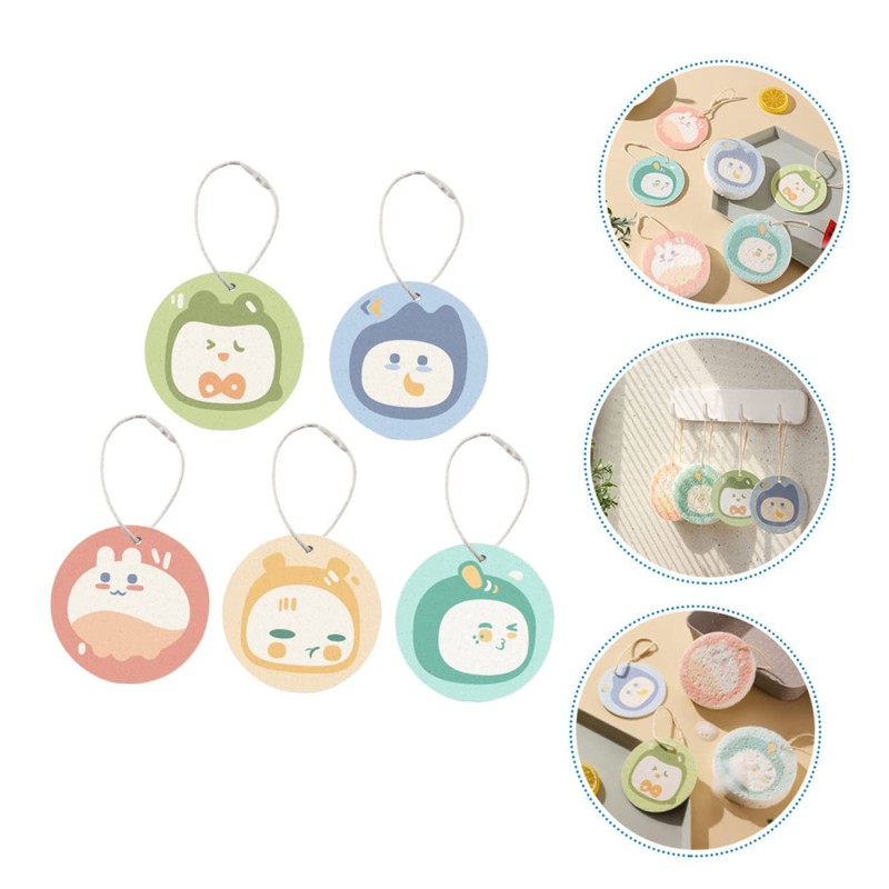 CHILDWEET 5pcs Cartoon Dish Scrubber Reusable Kitchen Cleaning Sponges for