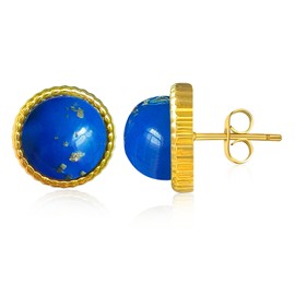 Round Ball Stone stud Earrings (Lapis Lazuli)