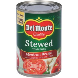 Del Monte, Mexican Recipe Stewed Tomatoes (with Jalapenos, Garlic & Cumin), 14.5oz Can (Pack of 6)