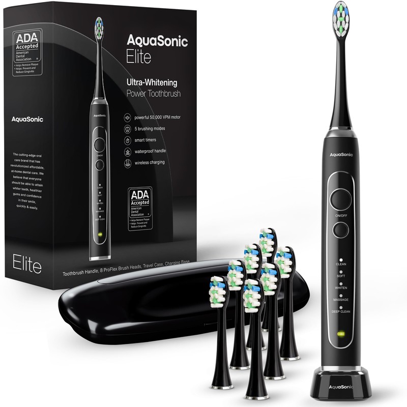 Aquasonic Elite Cepillo de dientes ultra blanqueador – Cepillo de