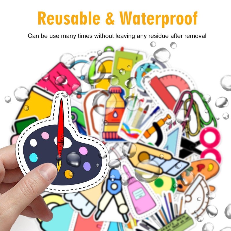 100 Sheets Stationery Graffiti Stickers, School Stickers, School Entry Stickers,