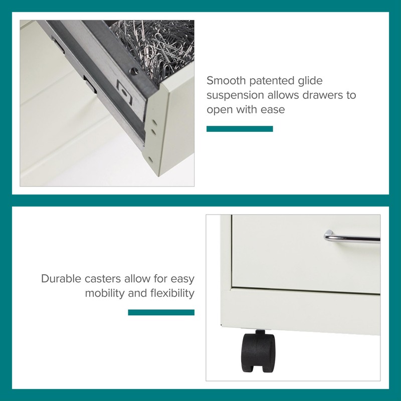 Hirsh Industries 18" Deep 4 Drawer Steel Mobile Storage Cabinet