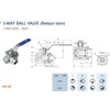 MONVA 3 WAY L-Ball 1/2'' NPT Stainless Steel Ball Valve