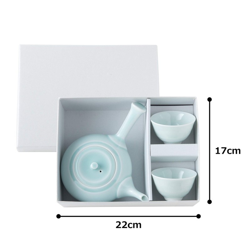 Hasamiyaki Celadon 11439 Teapot and Hot Water Set (Comes with