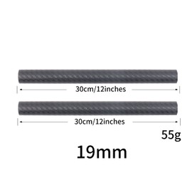 FOTGA Carbon Fibre 19 mm Support Rods 30 cm / 12 Inch Length for 19 mm Rod Support System DSLR Rail Camera Rig Pack of 2