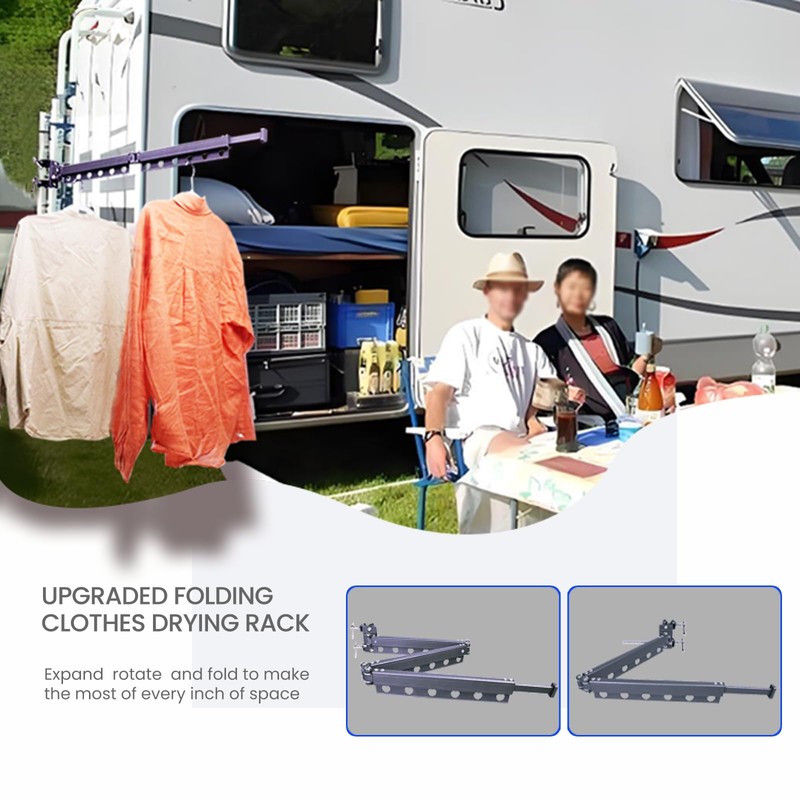 RV Clothes Drying Rack, Extendable Up to 50Inches, Clothes Drying