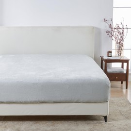 Queen Size Fitted Sheet - Velvet Plush, Micro Fleece Bottom Sheet - 14" Deep Pocket, Non-Pilling, Lavish Velvet Microplush 1 Pc Fitted Sheet Only (Queen, Light Grey)