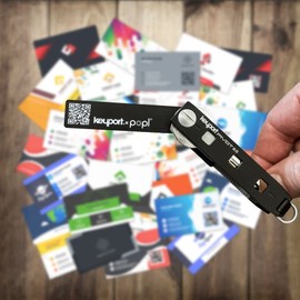 Popl x Keyport Digital ME Key - Digital Business Card | Electronic Business Card for Key Organizer Keychain | Smallest NFC Business Card with QR Code for Smart Networking | Minimalist NFC Card Tap