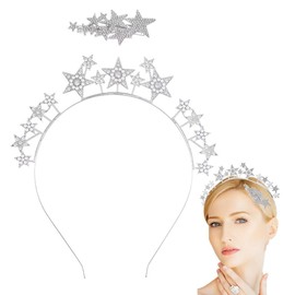 NUOSYI star hairbands hair clips for women girls (silver, one size)