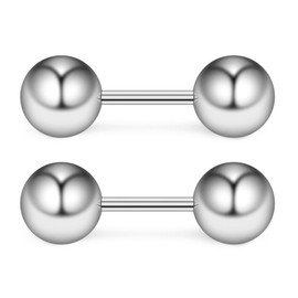 Ruifan 6Pairs 20G 1/4" Mix Color Stainless Steel Polished 6mm Ball Barbell helix Cartilage Tragus Ear Lobe Stud Earring For Men Women