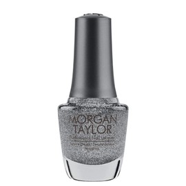 Morgan Taylor Nail Lacquer (Time To Shine) Sparkle Nail Polish, Finger Nail Polish, Long Lasting Nail Polish, Silver Nail Lacquer, Finger Nail Polishes, 5 ounce