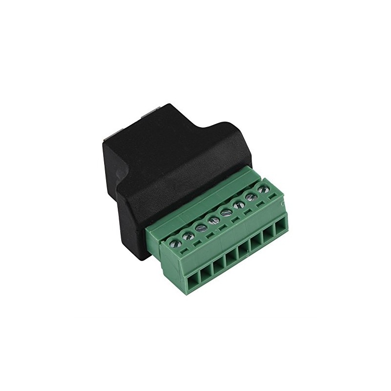Zerone Adaptador Conector RJ45 Hembra a 8 Pines, para DVR