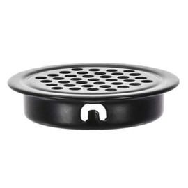 sourcing map Round Air Vents, Fit 1.38" Dia. Hole, Flat Circle Mesh Airflow Louver for Kitchen Cabinet Shoebox Wardrobe, Stainless Steel, Black Pack of 5