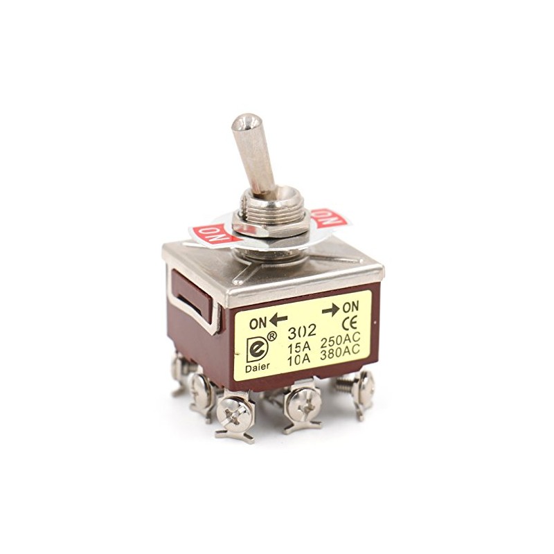 Heschen Metal 3PDT Toggle Switch HS-302 ON/ON 2 Positions 15A