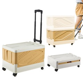 XCBYT Storage Bins with Wheels, Foldable Cart with Wheels Storage Bins Rolling Crate Collapsible Cart with Wheels Teacher Cart on 4 Universal Wheels Shopping Cart