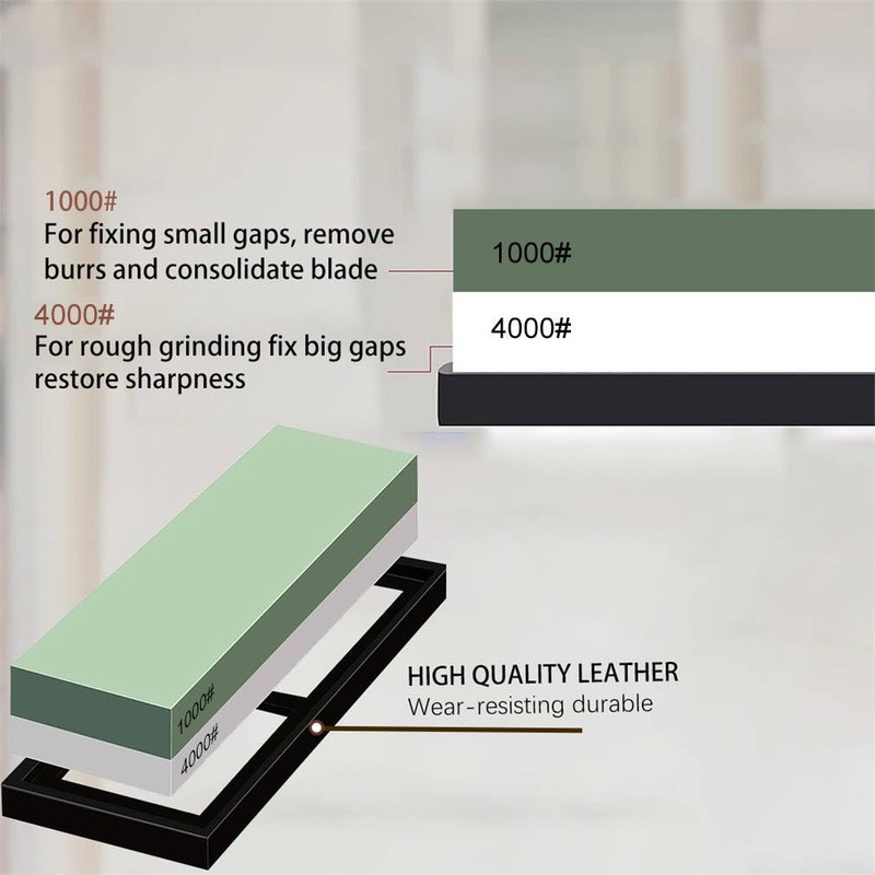 Whetstone Sharpening Stone 1000/4000 Grit Professional Kitchen Knife Sharpener Kit