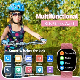 PTHTECHUS Kinder Smartwatch für Jungen Mädchen, 1.75 HD Voll Touchscreen Fitnessuhr, Kinder Fitness Aktivitäts Uhr Schrittzähler, Wecker, 43 Sportmodi, Kinderuhr Telefon für Jungen Mädche Teenager