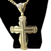 Bling Cartel Mens 18K Gold Plated Huge Big Iced Cross