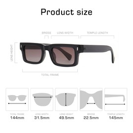Mad Shade Sunglasses for Men, UV400 Lens Protection, Black Square Rectangle Fashion Accessory Frames, Lightweight Classic Vintage Retro Eyewear, Sun Shades for Fishing, Beach, Travel, Driving, Golf