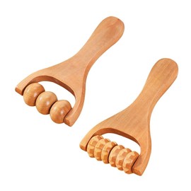 FDCGAS massageroller - 2 Stück Massage Roller,Holz Triggerpunktroller Körper Gesichtsroller Gesicht Hals Anti-Cellulite Für Gua Sha Scraping Massage-Tool,faszienrolle Holz,massageroller mit Griff