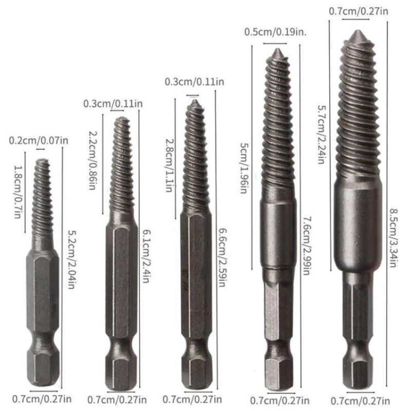 11PCS Broken Screw Extractor Set, Left Hand Drill Bit Set,Easy